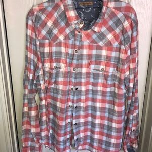 Coral Plaid Shirt
